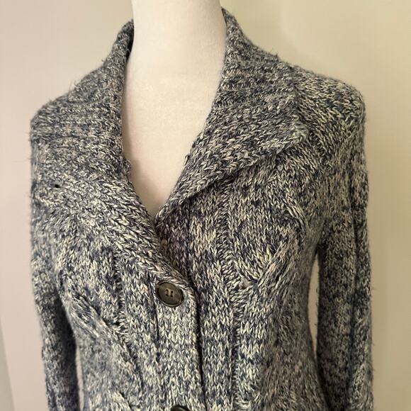 Point Sur J. Crew blue & white knit button front cardigan size XS - Picture 3 of 11